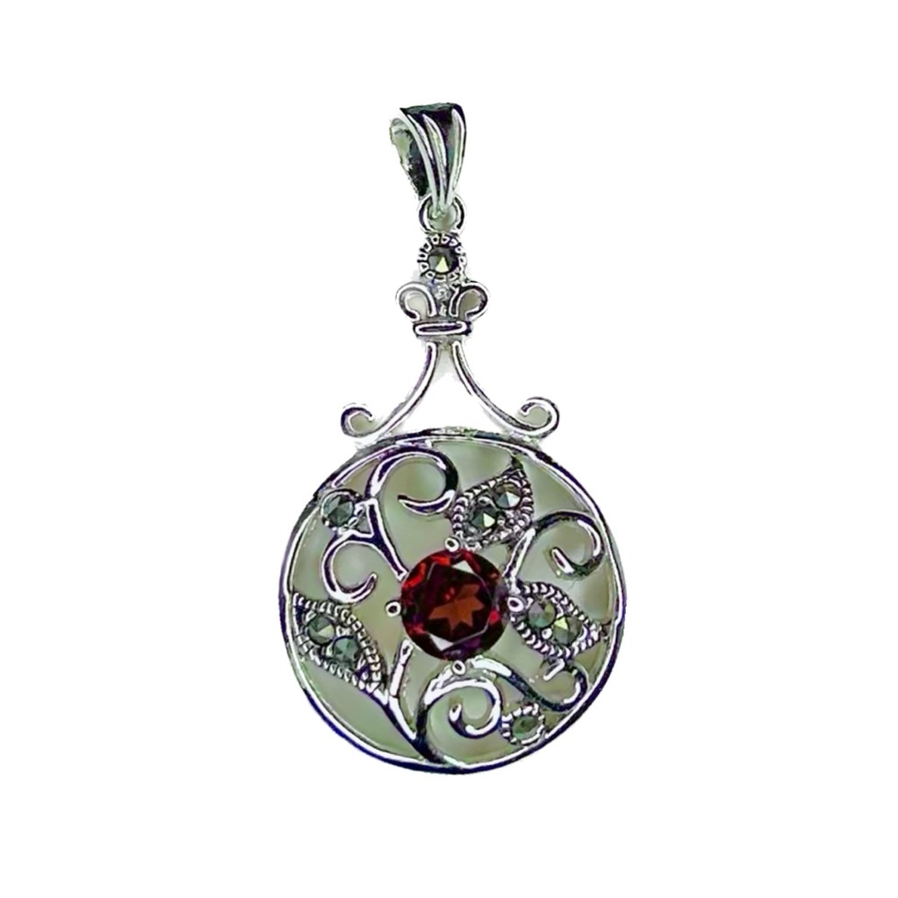 Ruby Red Sterling Silver Small Pendant Charm For … - image 1